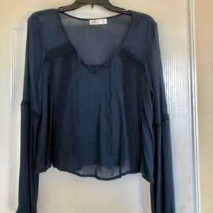 Navy blue bohemian blouse